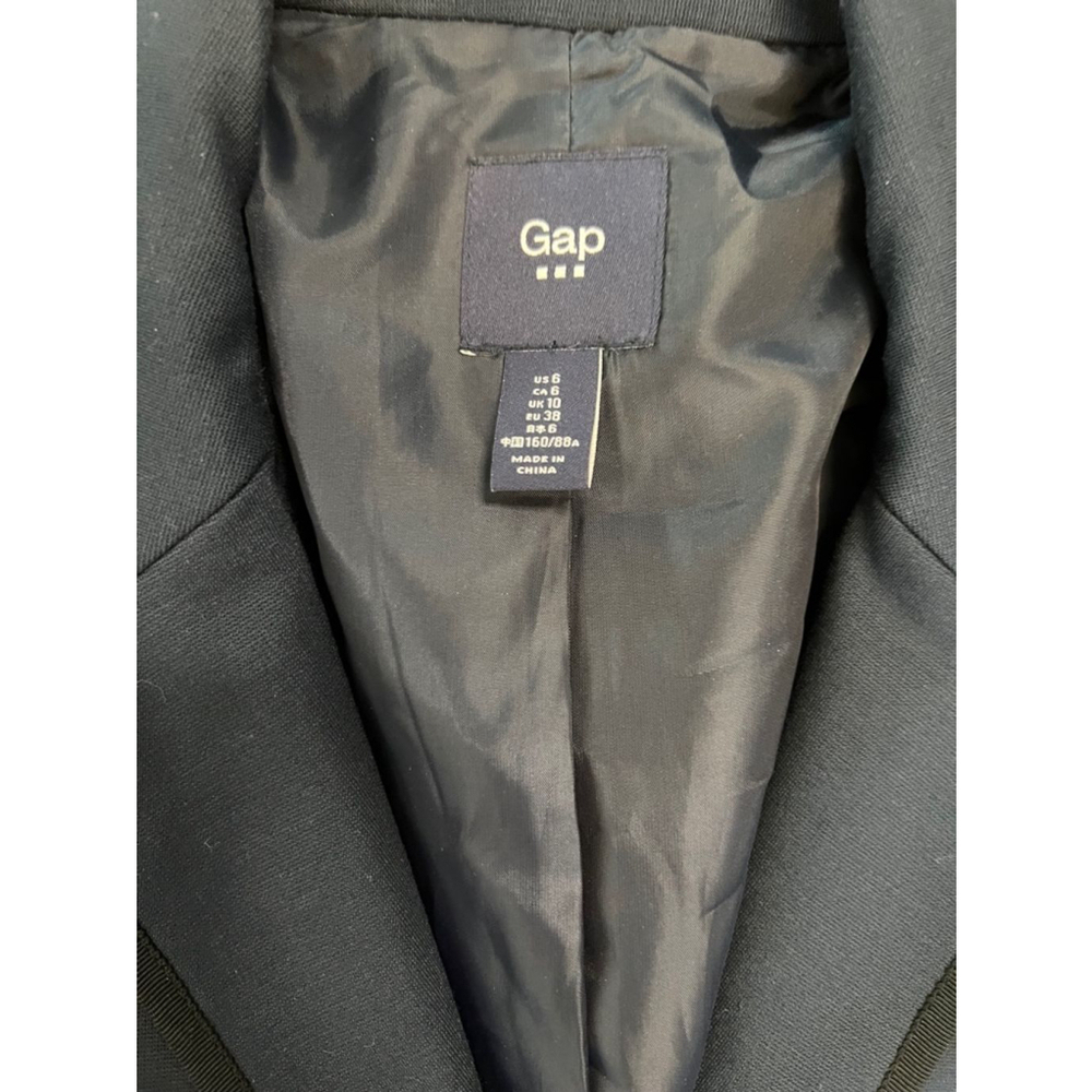 GAP Navy Black Piping 2 Button Fitted Blazer Jacket 6 - Picture 8 of 9